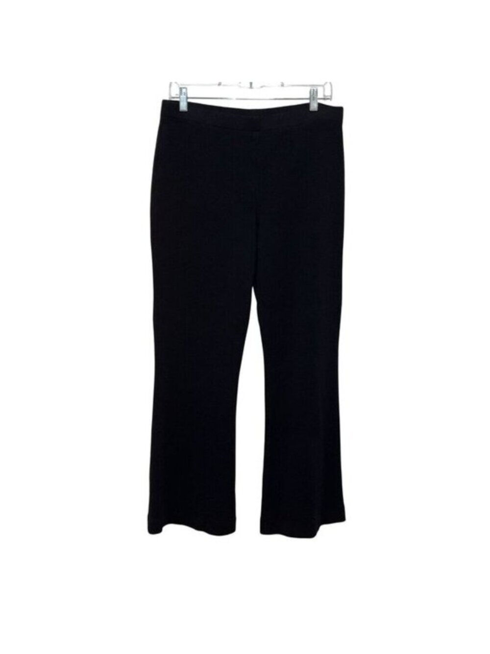 St. John Black  High -Rise Pull-On Stretch Fabric Straight-Leg Women's Pants 12